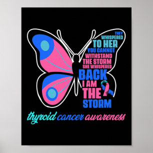 Cancer Butterfly - Schildklier Survivor Schildklie Poster