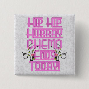 Cancer Chemo Survivor Pin Vierkante Button 5,1 Cm