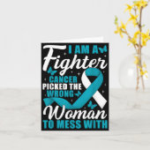 Cancer Cked Wrong Woman Cervical Cancer Awareness  Kaart (Gele Bloem)