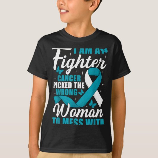 Cancer Cked Wrong Woman Cervical Cancer Awareness  T-shirt (Voorkant)