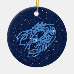 Cancer Constellation and Zodiac Sign met Stars Ce Keramisch Ornament