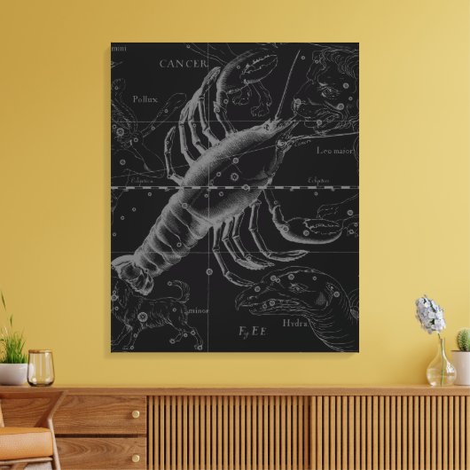 Cancer Constellation Hevelius 1690 Decor Canvas Afdruk (Insitu (Woonkamer))