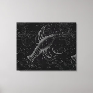 Cancer Constellation Hevelius 1690 Decor Canvas Afdruk