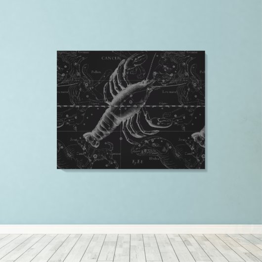 Cancer Constellation Hevelius 1690 Decor Canvas Afdruk (Insitu (Houten vloer))