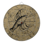 Cancer Constellation Hevelius 1690 Engaving Dartbord (Voorkant)