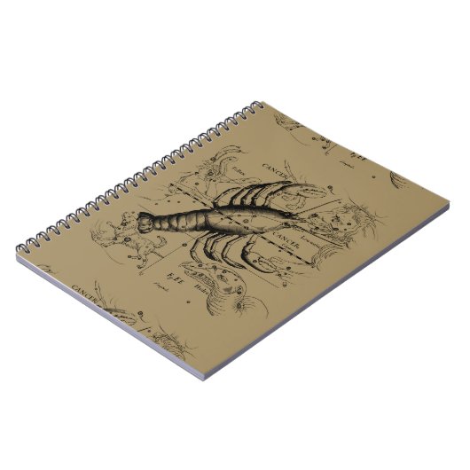 Cancer Constellation Hevelius 1690 Engaving Notitieboek (Linkerzijde)