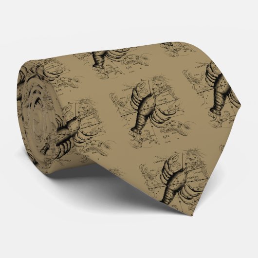 Cancer Constellation Hevelius 1690 Engaving Stropdas (Opgerold)