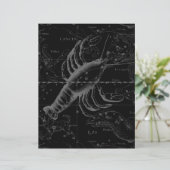 Cancer Constellation Hevelius 1690 op Black (Staand voorkant)