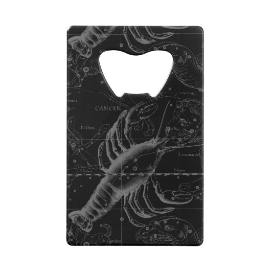Cancer Constellation Map Black Hevelius circa 1690 Creditkaart Flessenopener (Voorkant)