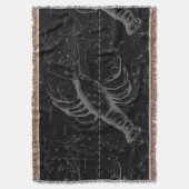 Cancer Constellation Map Black Hevelius circa 1690 Deken (Voorkant Verticaal)