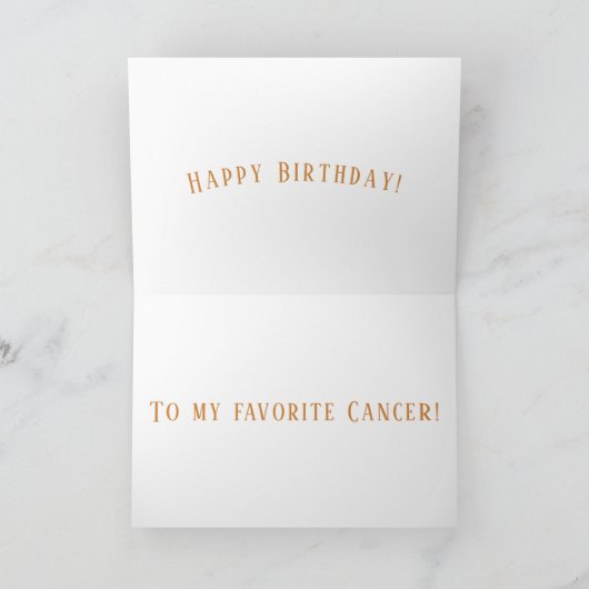 Cancer & Cosmos Verjaardag Kaart (Binnen)