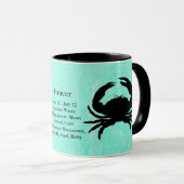 Cancer Crab Symbol Paarse Horoscope Coffee Mok (Voorkant rechts)
