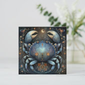 Cancer Crab Zodiac Astrology Celestial Birthday Kaart (Staand voorkant)