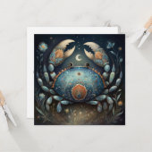 Cancer Crab Zodiac Astrology Mystical Birthday Kaart (Voorkant / Achterkant in situ)