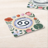 Cancer Flowers Glyph Onderzetter Set (Schuin)