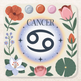 Cancer Flowers Glyph Onderzetter Set