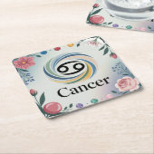 Cancer Glyph Flowers Onderzetter Set (Schuin)