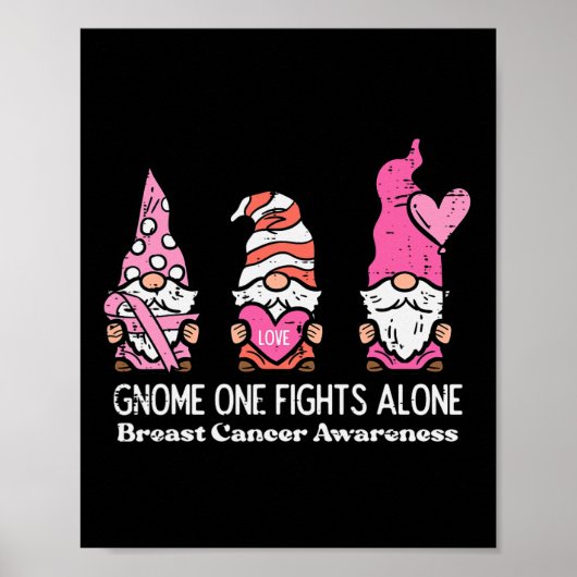 Cancer Gnome One vecht alleen bewustzijn vrouwen M Poster (Voorkant)