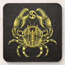 Cancer Gold op leder Bier Onderzetter