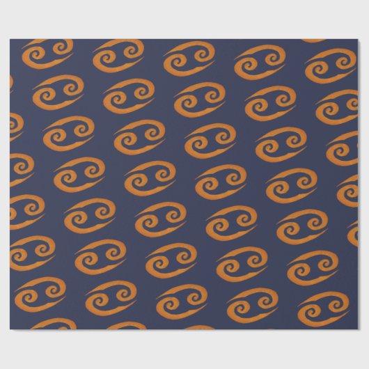 Cancer Golden Zodiac Sign Cadeaupapier (Vlak)