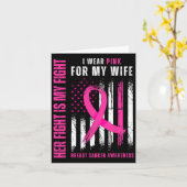 Cancer Her Fights is My Fights Draag Pink Support Kaart (Gele Bloem)