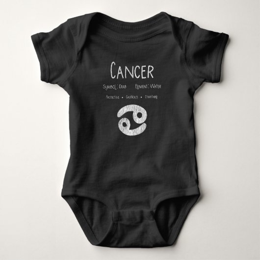 Cancer Horoscope Astrology Star Sign Birthday Gift Romper (Voorkant)