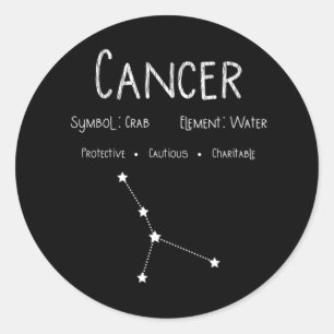 Cancer Horoscope Astrology Star Sign Birthday Gift Ronde Sticker