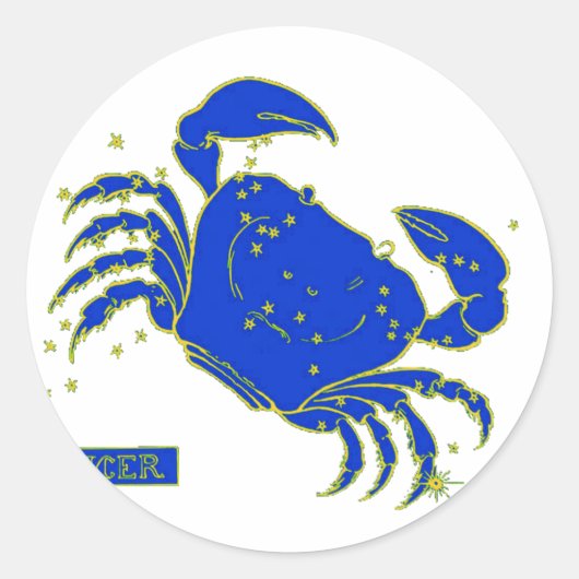 Cancer Horoscope Ronde Sticker (Voorkant)