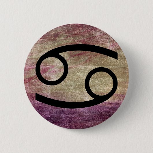 Cancer Horoscope Sign Zodiac Symbol Button (Voorkant)