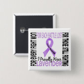 Cancer I Draag trots lavender 2 Vierkante Button 5,1 Cm (Voorkant /achterkant)