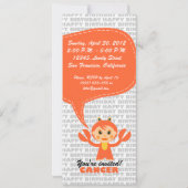 Cancer Invitation Birthday Party Kaart (Achterkant)