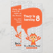 Cancer Invitation Birthday Party Kaart (Voorkant / Achterkant)