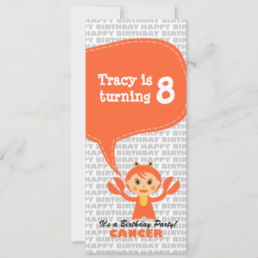 Cancer Invitation Birthday Party Kaart (Voorkant)