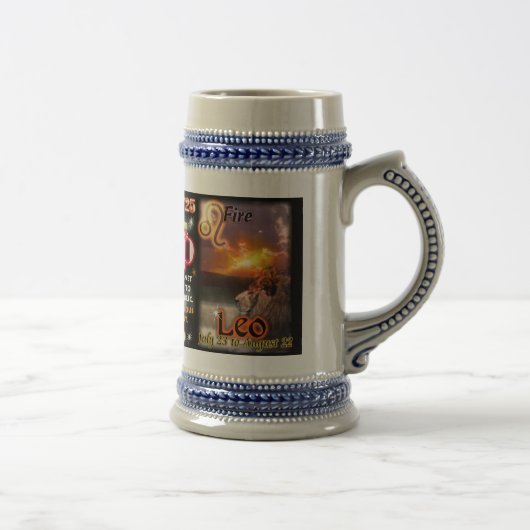 Cancer Leo kussens tall stein Bierpul (Rechts)