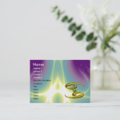 CANCER, lichtgeel blauw paars Visitekaartje (Staand voorkant)