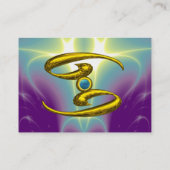 CANCER, lichtgeel blauw paars Visitekaartje (Achterkant)