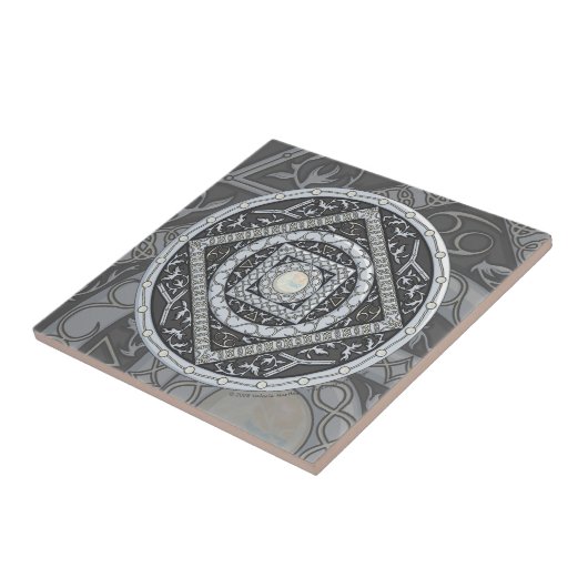 Cancer Mandala Tile Tegeltje (Zijkant)