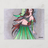 Cancer moon belly dancer briefkaart (Achterkant)