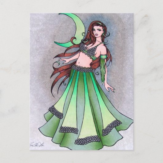 Cancer moon belly dancer briefkaart (Voorkant)