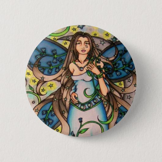 Cancer MoonChild Fairy Goddess Ronde Button 5,7 Cm (Voorkant)