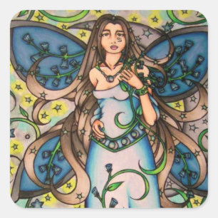 Cancer MoonChild Fairy Goddess Vierkante Sticker