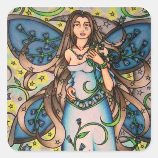 Cancer MoonChild Fairy Goddess Vierkante Sticker (Voorkant)