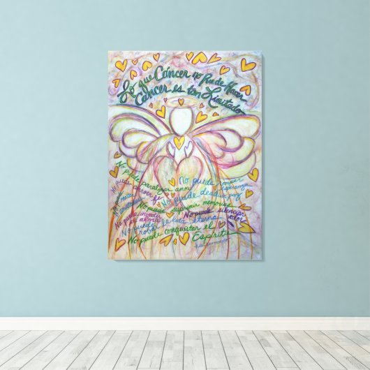 Cáncer No Puede Hacer Angel Canvas Art Painting (Insitu (Houten vloer))