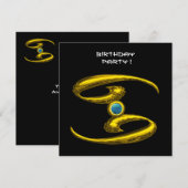 CANCER OPALE, aquamarine heldergeel zwart Aankondiging (Voorkant / Achterkant)