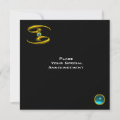 CANCER OPALE, aquamarine heldergeel zwart Aankondiging (Achterkant)