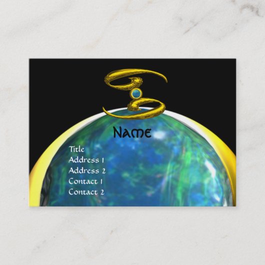 CANCER opale geel zwart grijs blauw Visitekaartje (Voorkant)