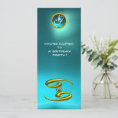 CANCER OPALE MONOGRAM aquamarine helder blauw Kaart (Staand voorkant)