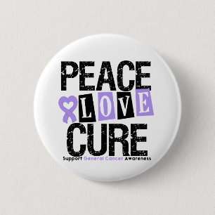 Cancer Peace Love Cure Ronde Button 5,7 Cm