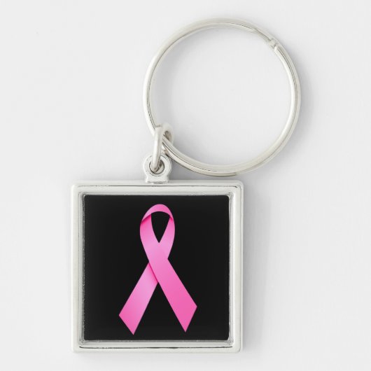 Cancer Pink Ribbon Premium Sleutelhanger (Voorkant)