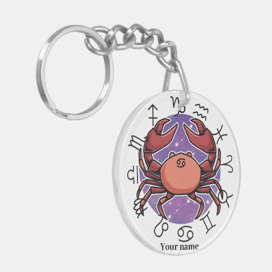 Cancer Pisces Zodiac Acrylic Keychain (Voorkant Links)